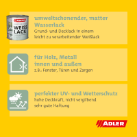 Adler Vivido Fenster-Tür Weisslack 750ml weiß...